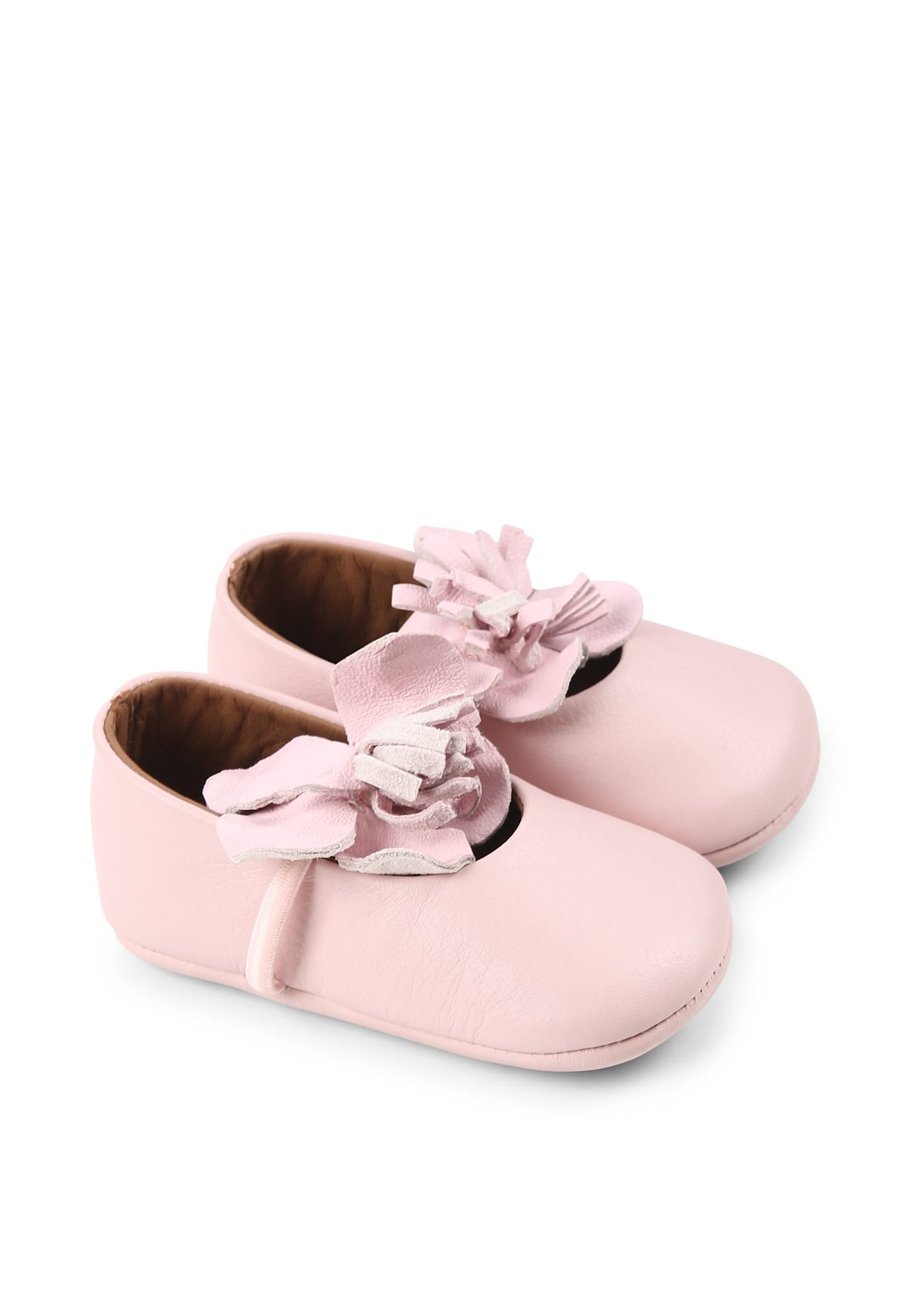 Pèpè Pink Ballet Flats For Baby Girl In Pink