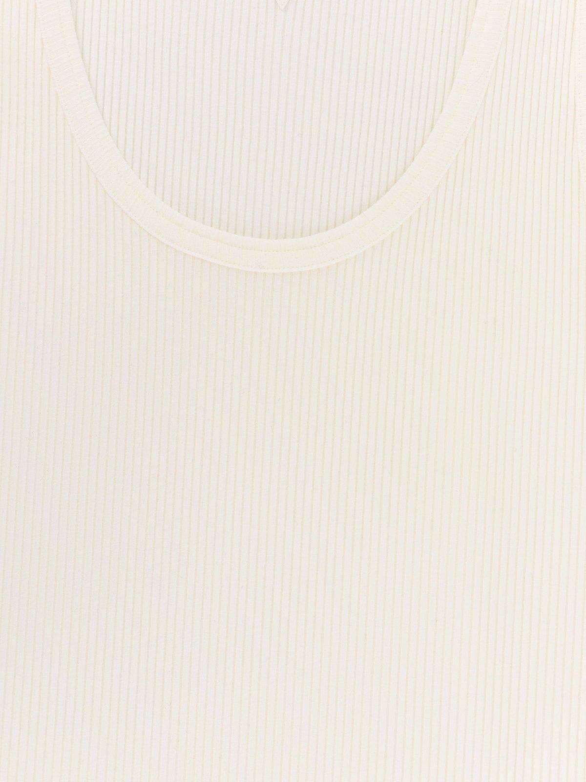 Bottega Veneta Ribbed Compact Cotton Tank Top In White