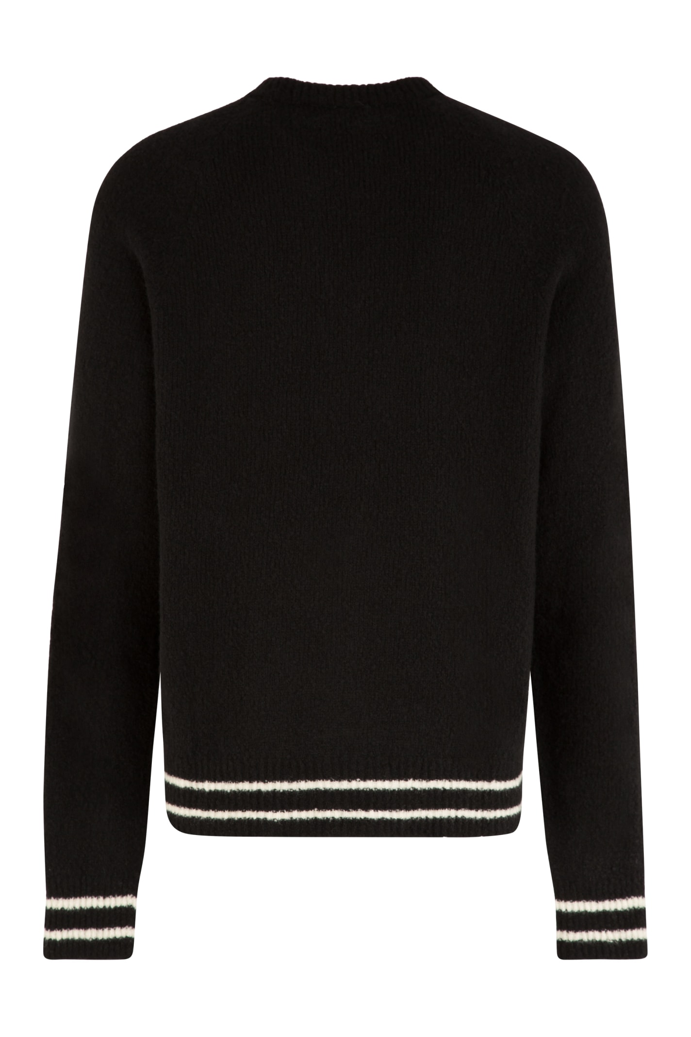 Shop Balmain Virgin Wool And Cashmere Pullover In Nero