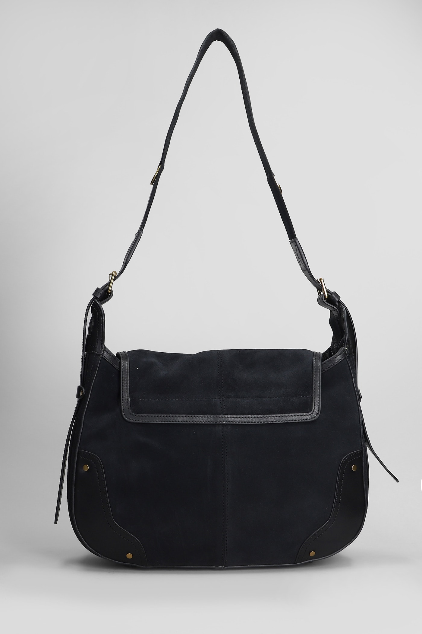 Isabel Marant Sierra Shoulder Shoulder Bag In Black Suede In Black