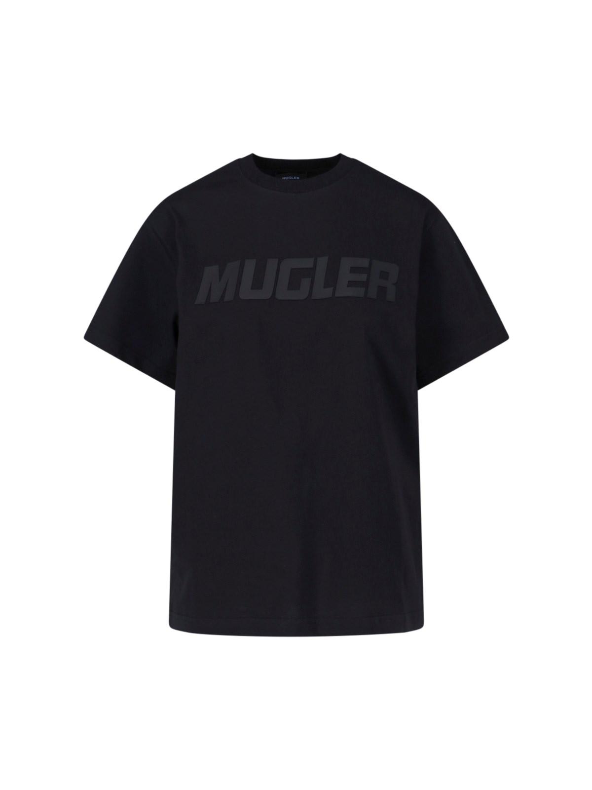 Shop Mugler Logo T-shirt In Black
