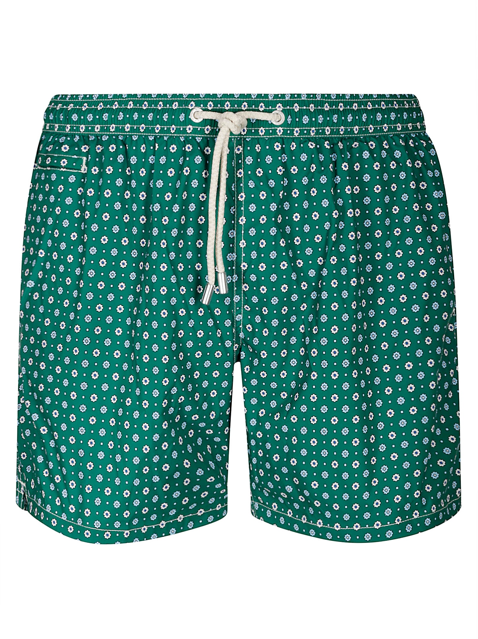 Mc2 Saint Barth Comfort Light Green Costume With Floral Print In Green
