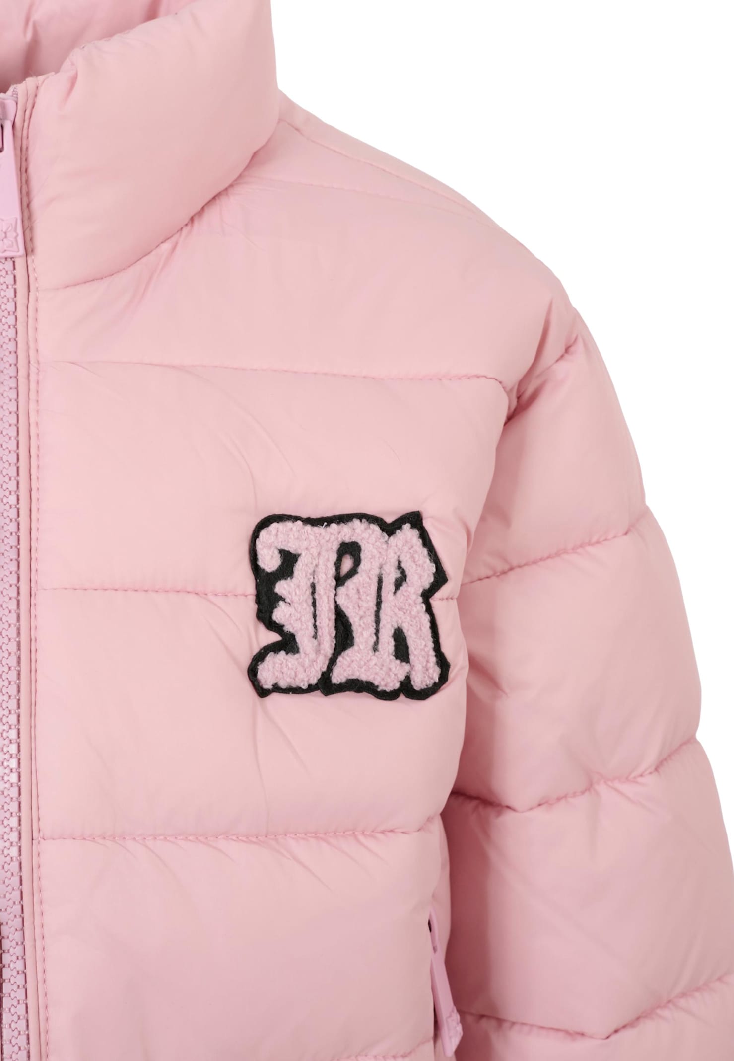 Richmond Lilac Down Jacket For Girl With Logo In Pink