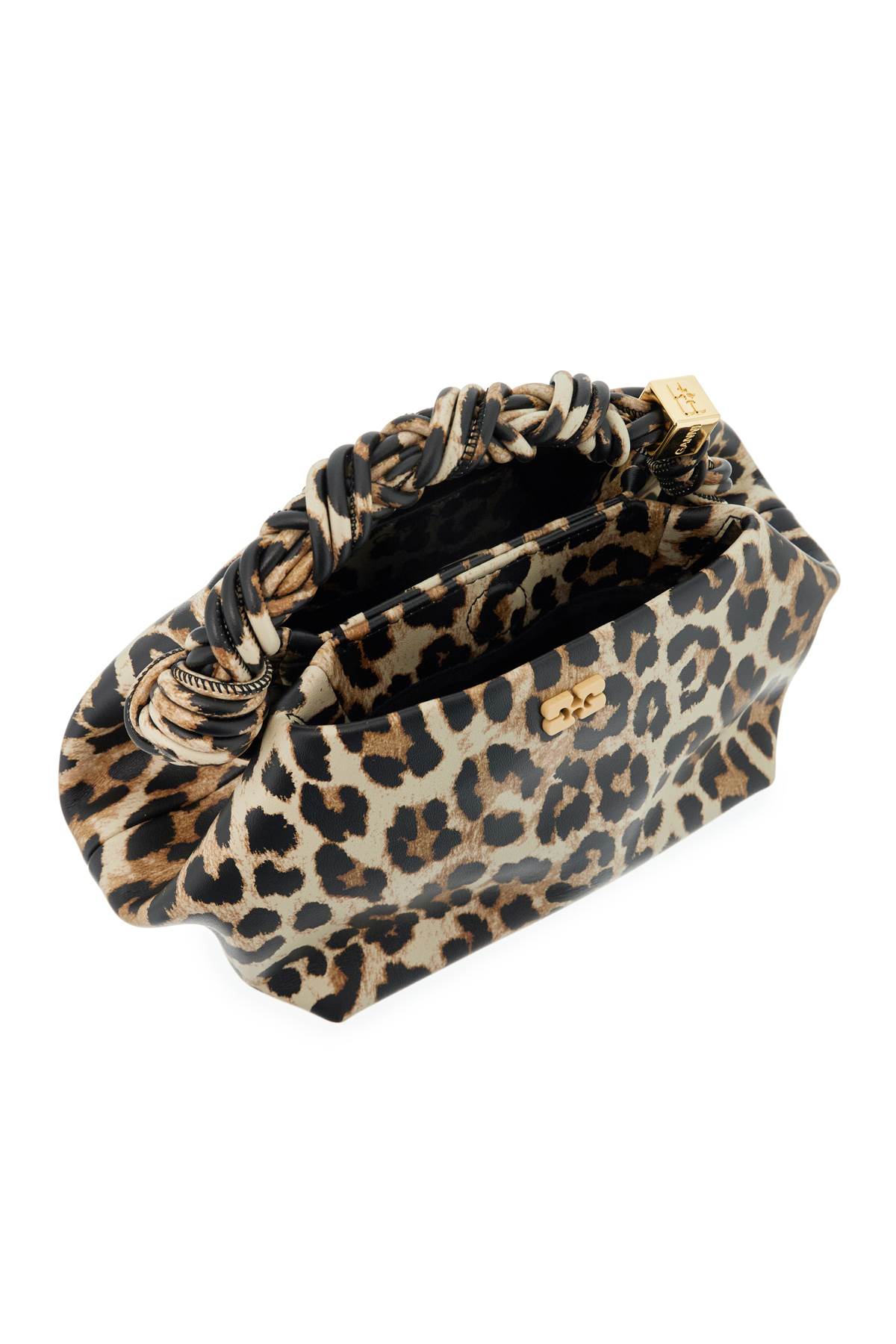 Shop Ganni Bou Handbag In Leopard (brown)