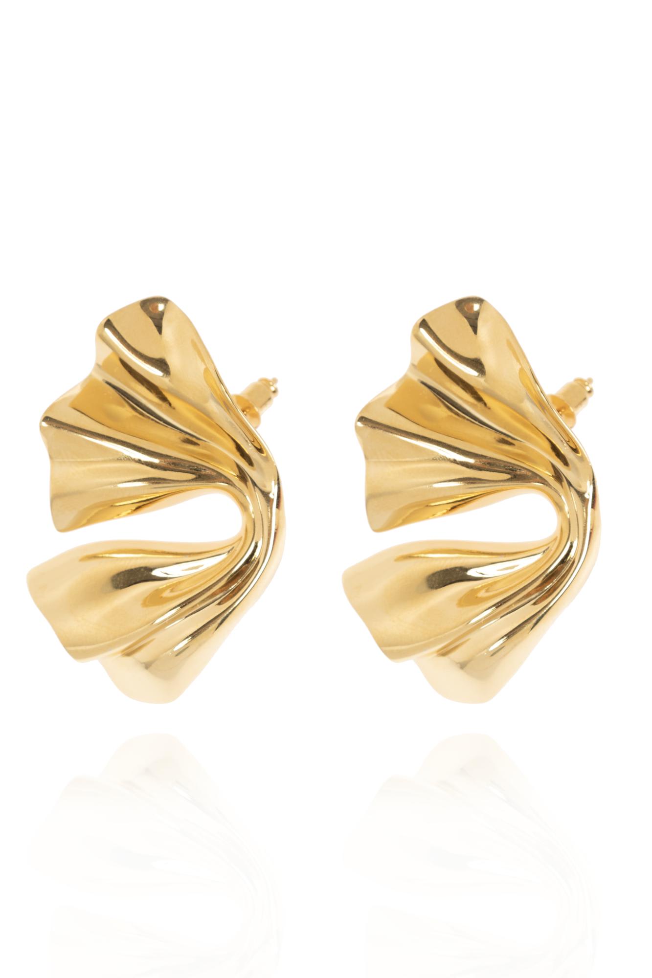 Shop Ferragamo Brass Earrings In Gold