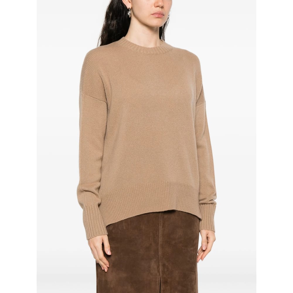 Allude Cashmere Crewneck Sweater In Brown