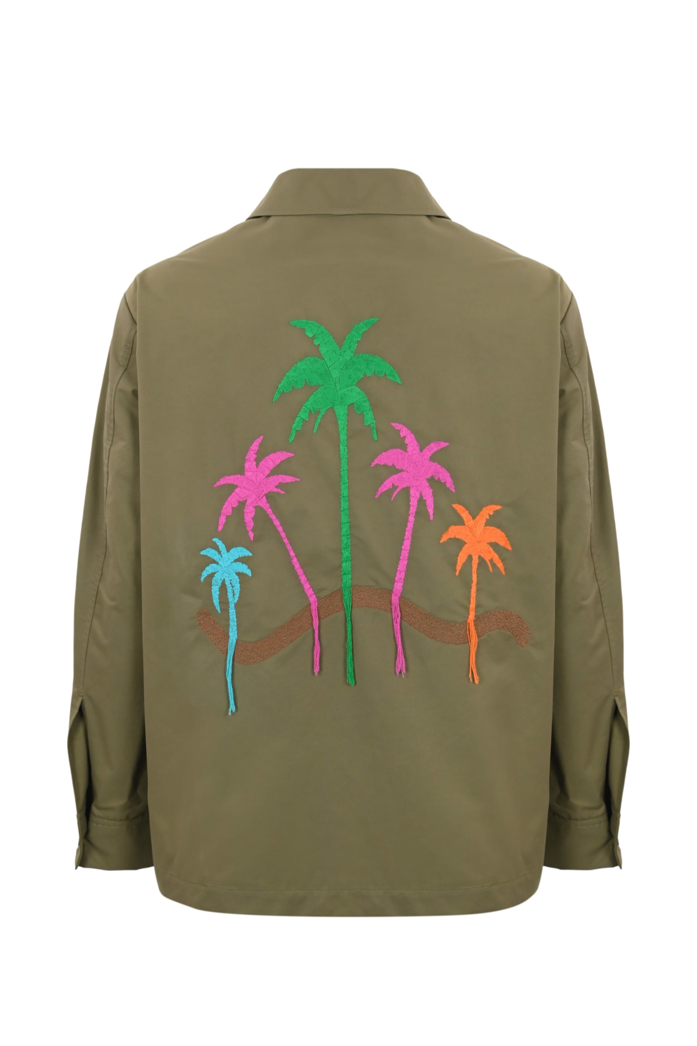 Shop Amaranto Shirt Jacket With Embroidery