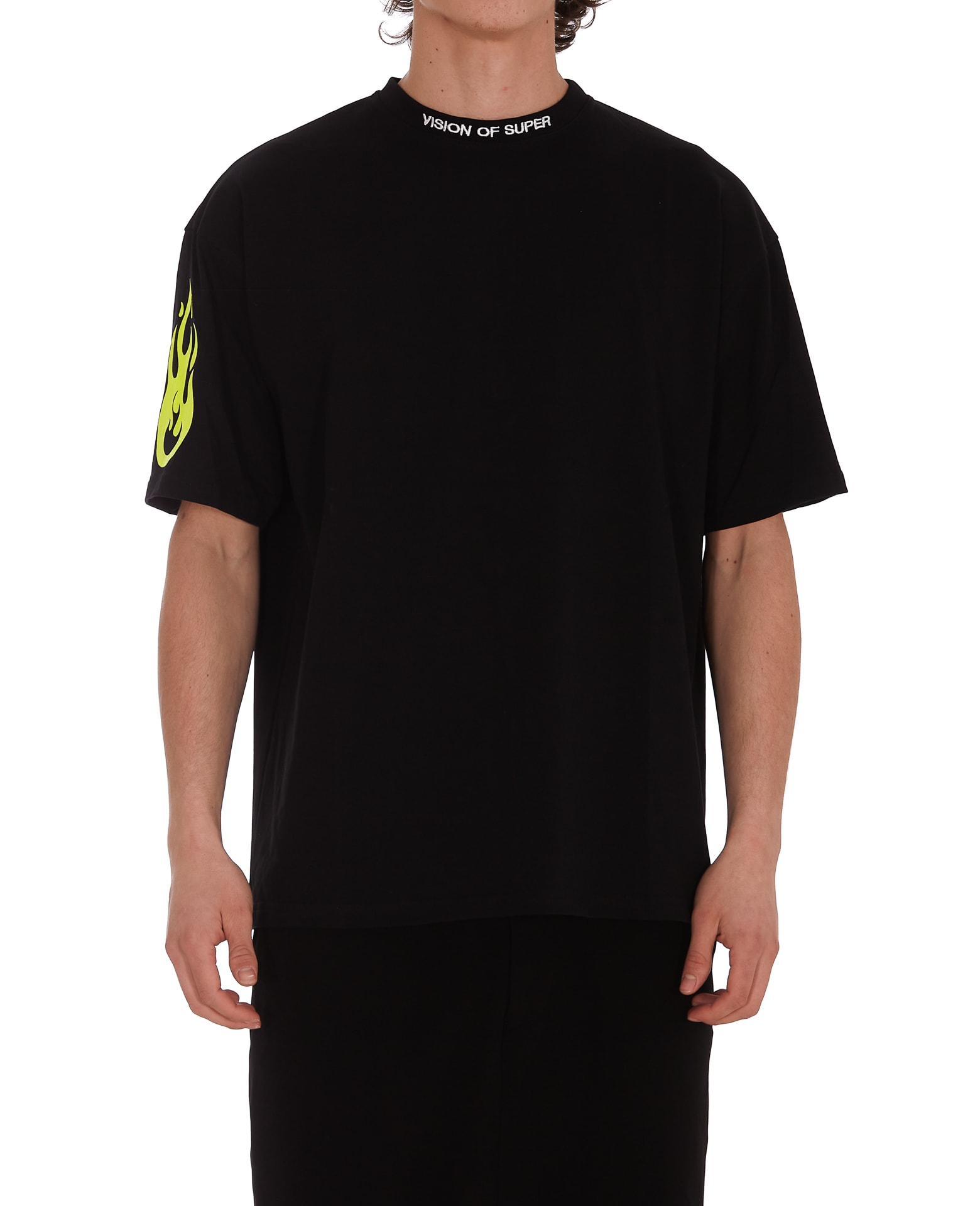 Vision Of Super Black Tshirt Fire Yellow Fluo