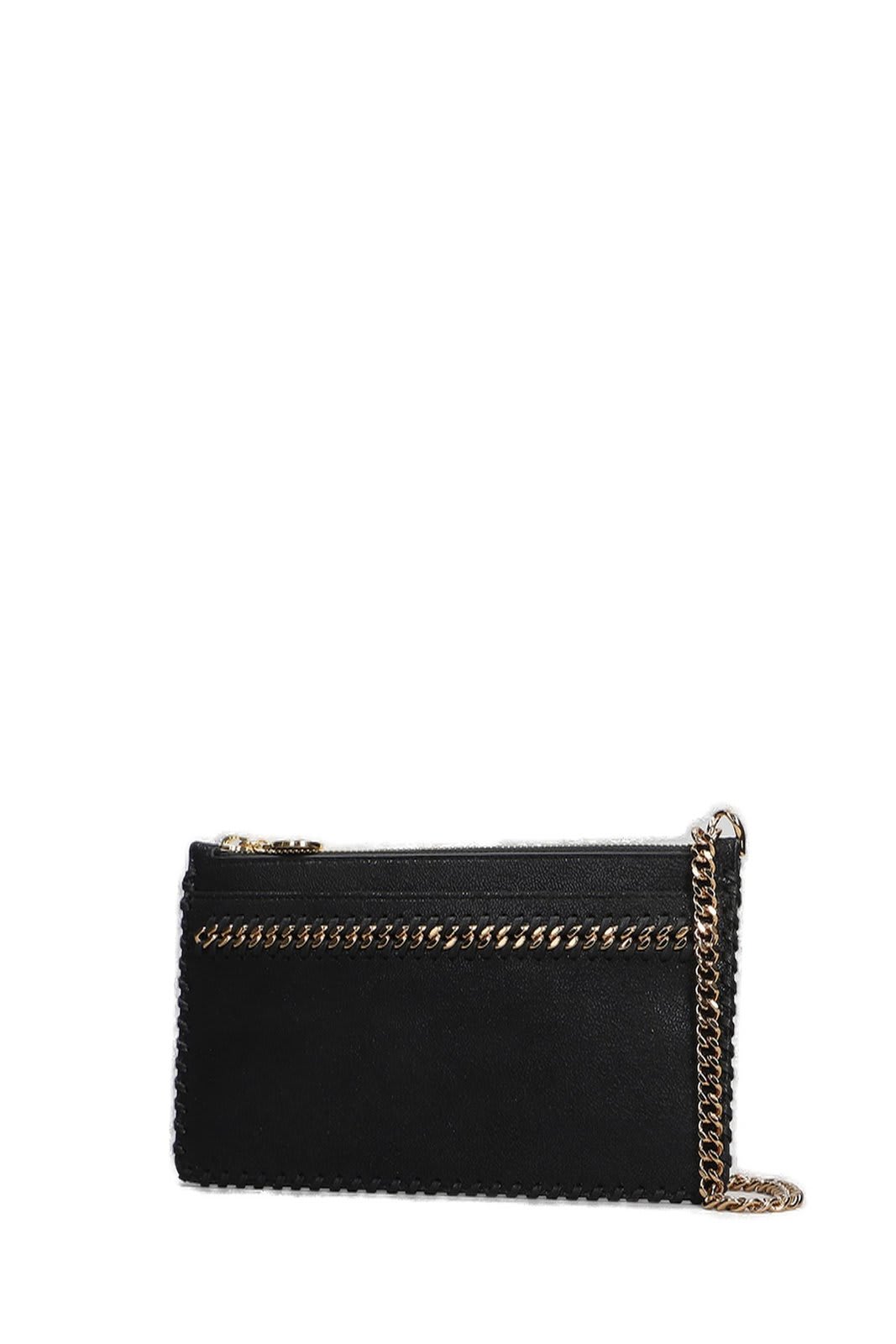 Shop Stella Mccartney Chain Detailed Wallet In Black