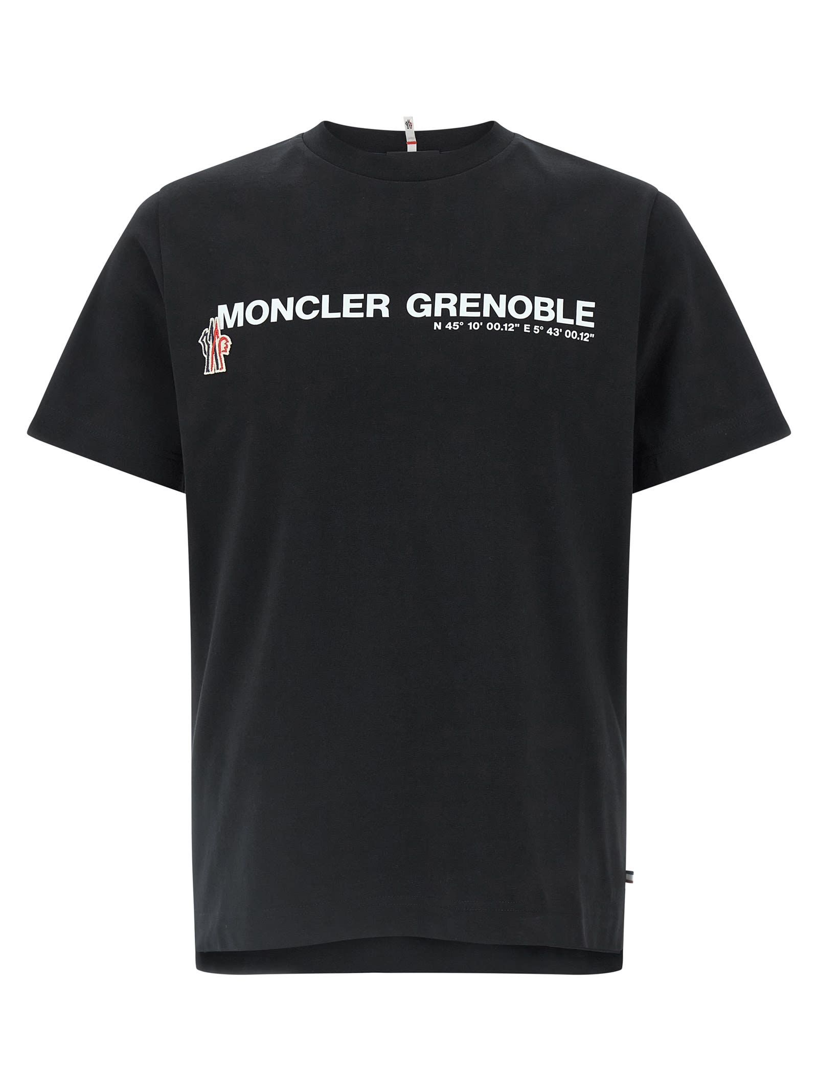 Moncler Crew Neck Short Sleeve Straight Hem T-shirt In Black