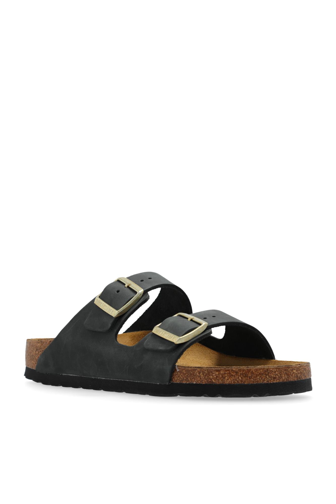 Birkenstock Black Microfiber Arizona Sandals In Verde