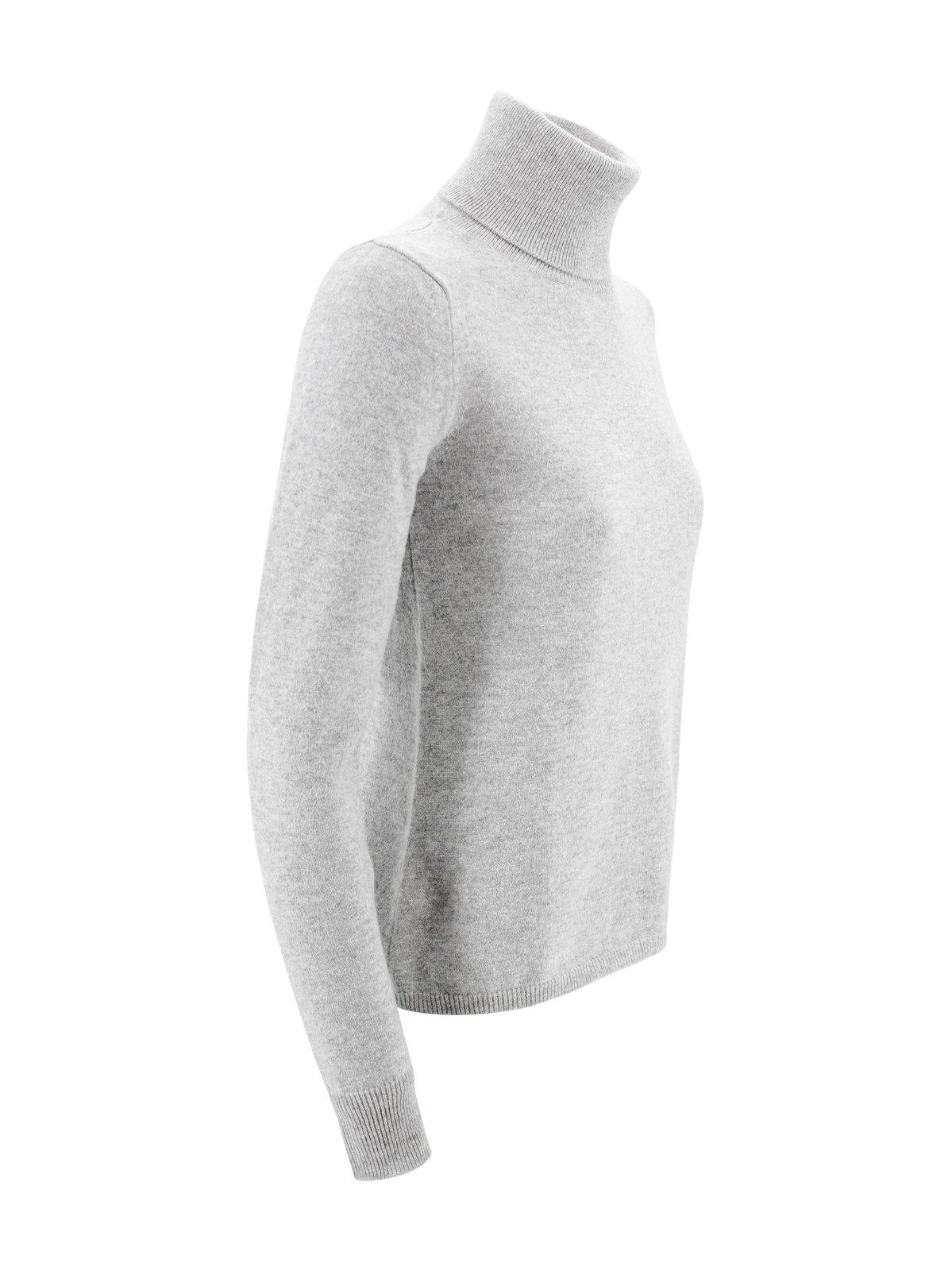 Shop Max Mara Turtleneck Long-sleeved Jumper In Grey