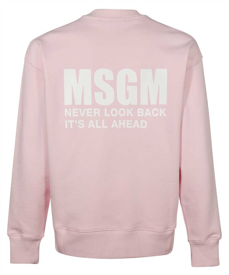 Msgm Logo-print Crew-neck Sweatshirt In Pink