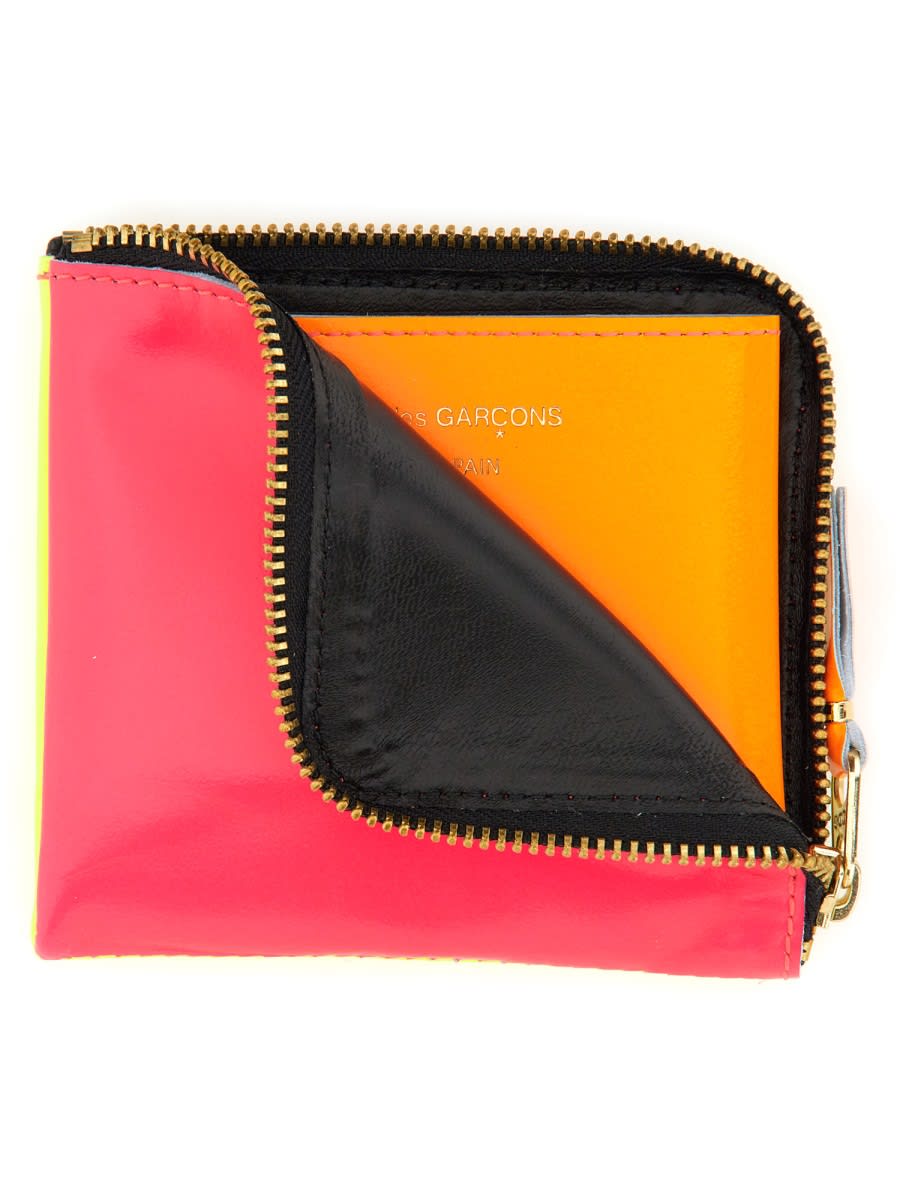 Shop Comme Des Garçons Leather Wallet In Pink