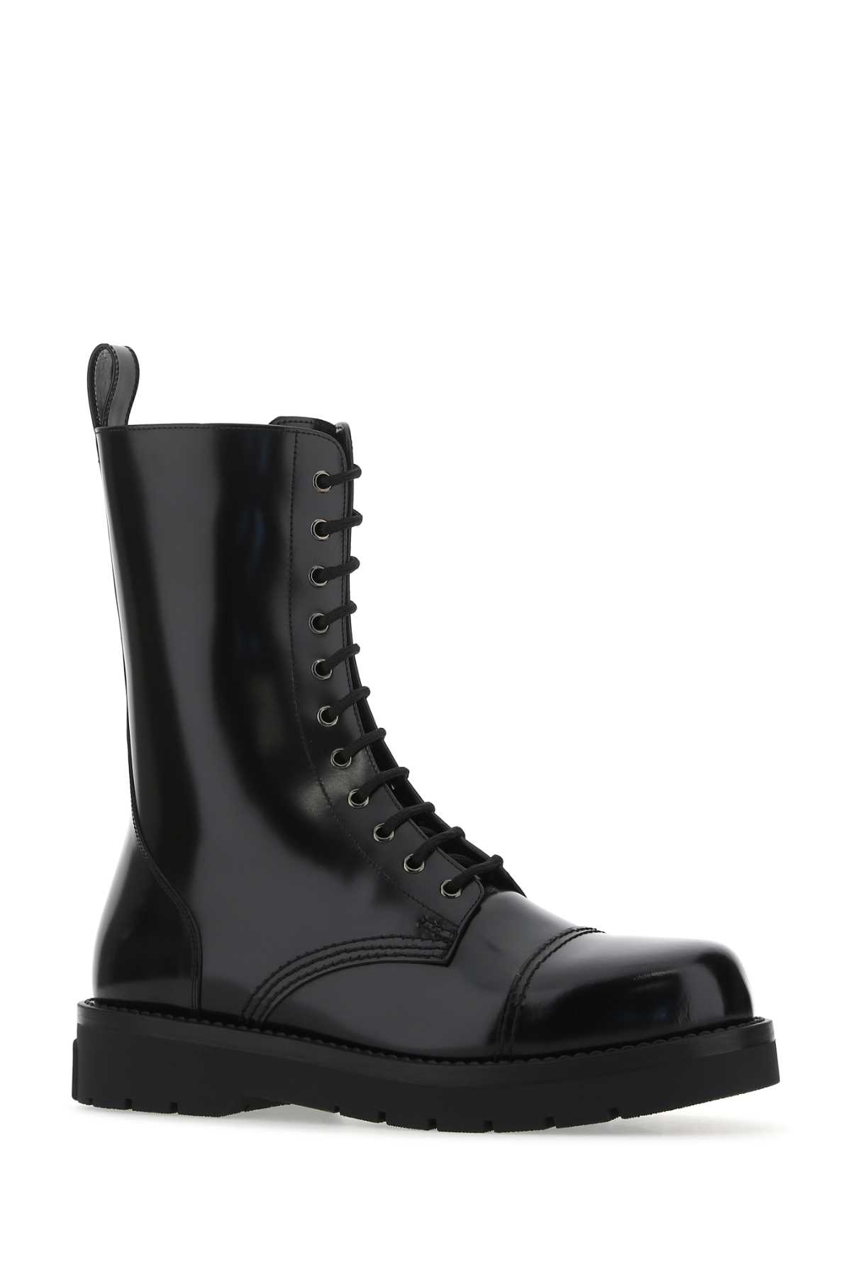 Shop Valentino Black Leather Boots In 0no