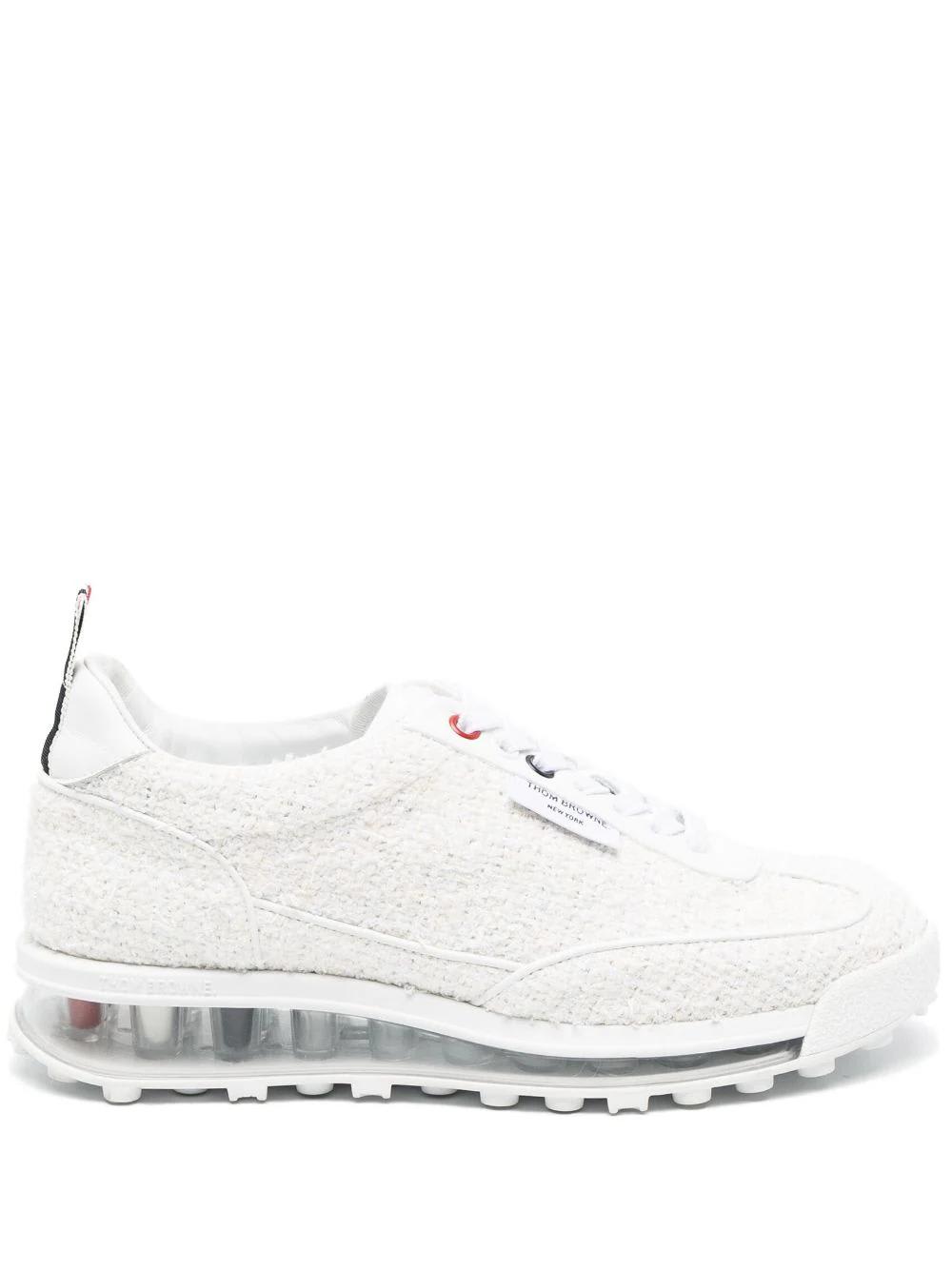 Shop Thom Browne Tech Tweed Sneakers In White