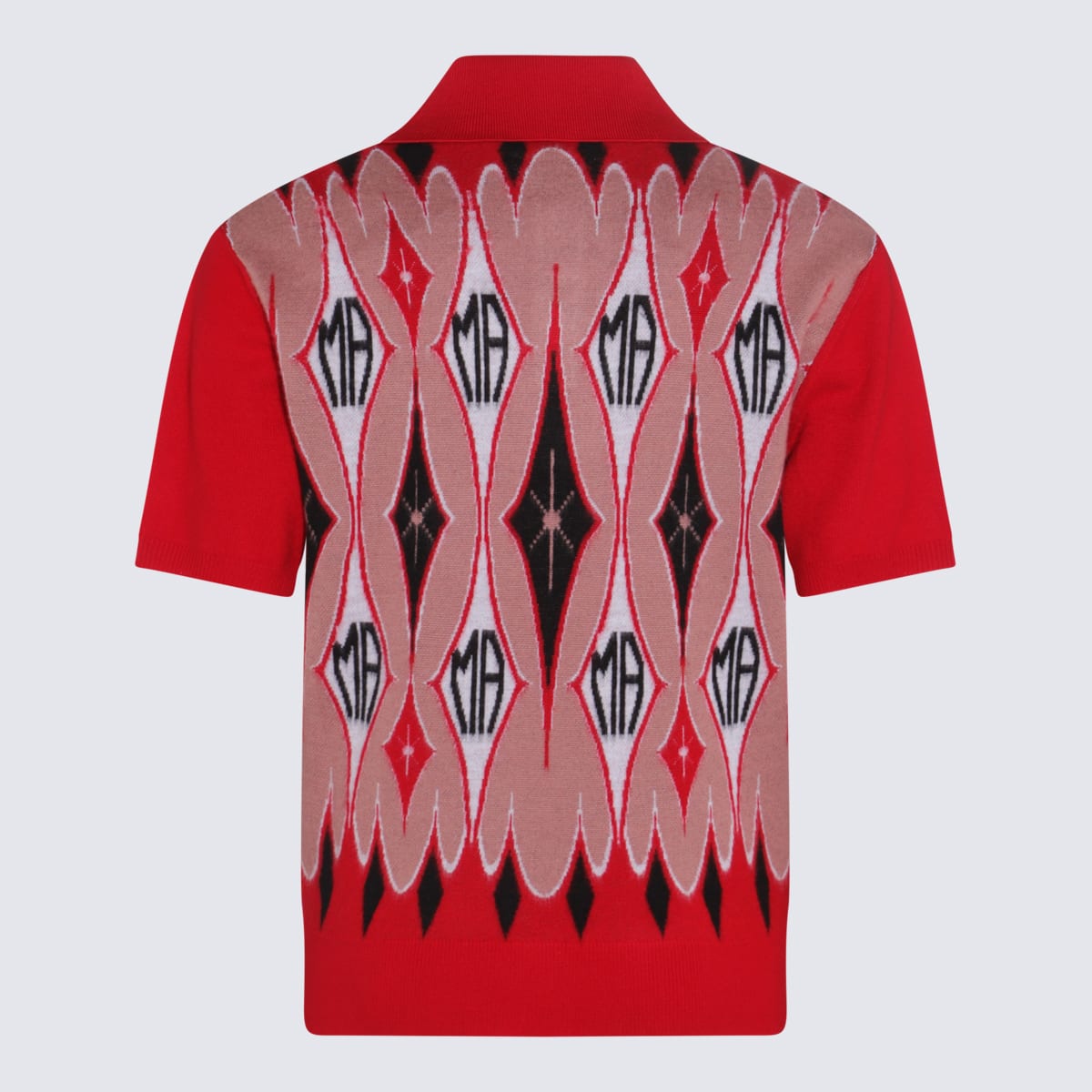 Shop Amiri Red Mohair Polo Shirt