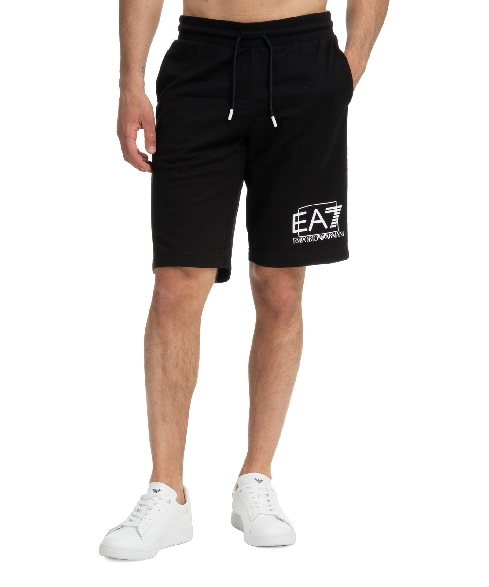 EA7 Visibility Cotton Track Shorts