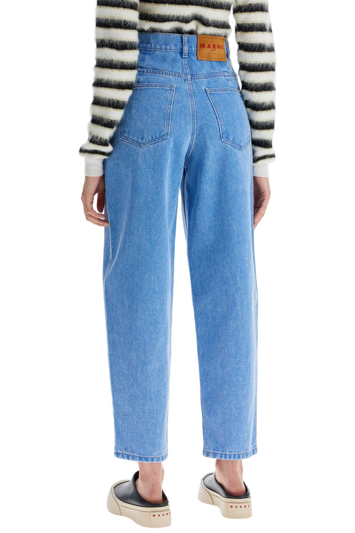 Shop Marni Organic Denim Cropped Jeans In In Cobalt (blue)