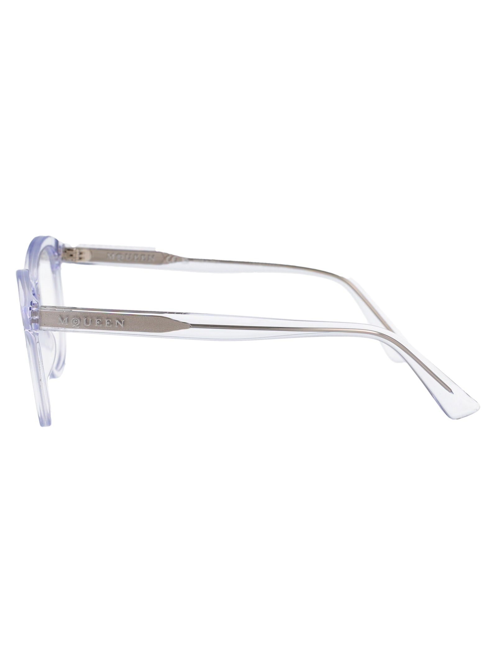 Alexander Mcqueen Wayfarer-frame Glasses In Crystal-crystal-transparent