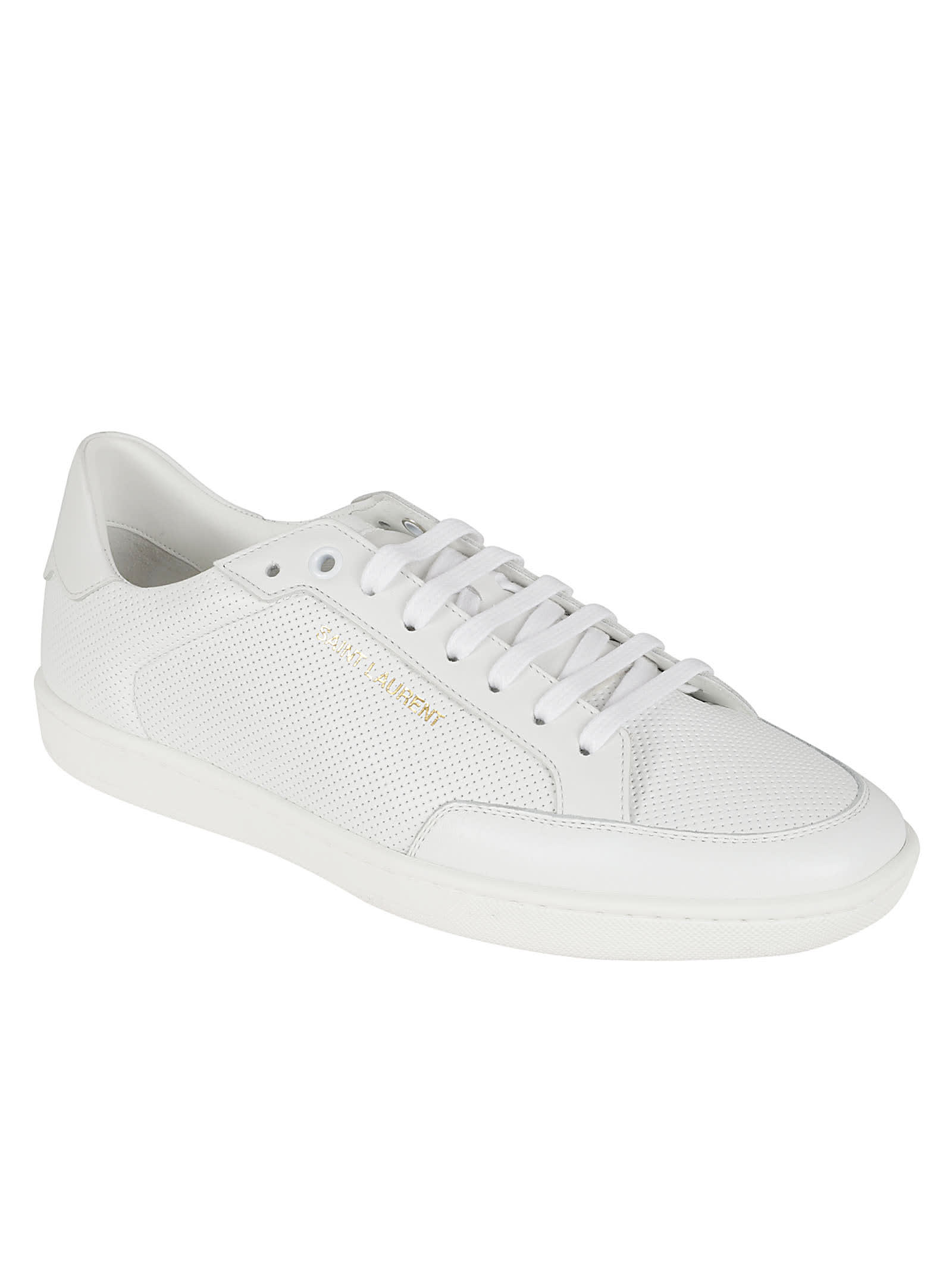 Shop Saint Laurent Sl/10 Low Top Sneakers In Optic White