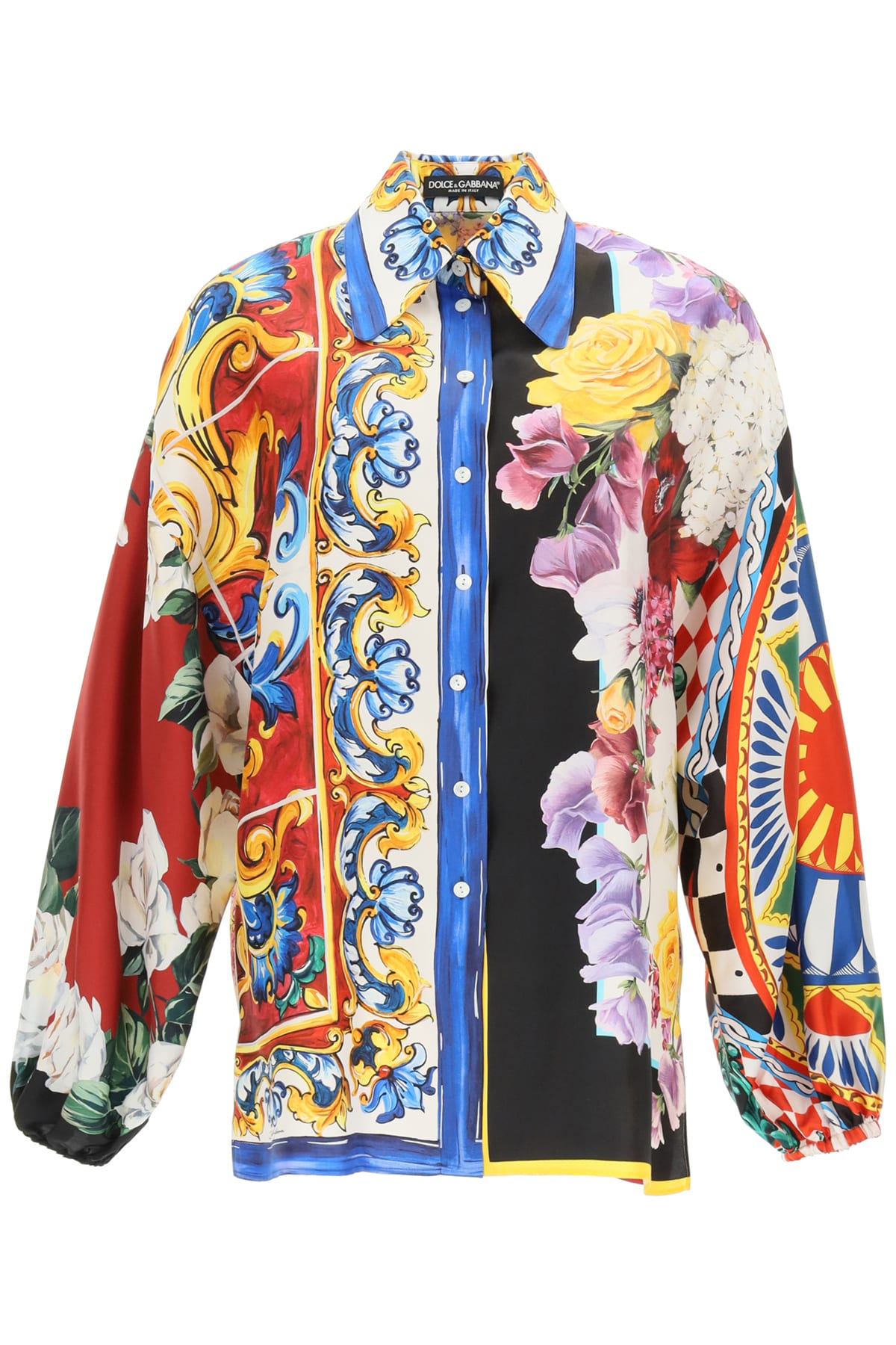 Dolce & Gabbana Scarf Print Silk Shirt