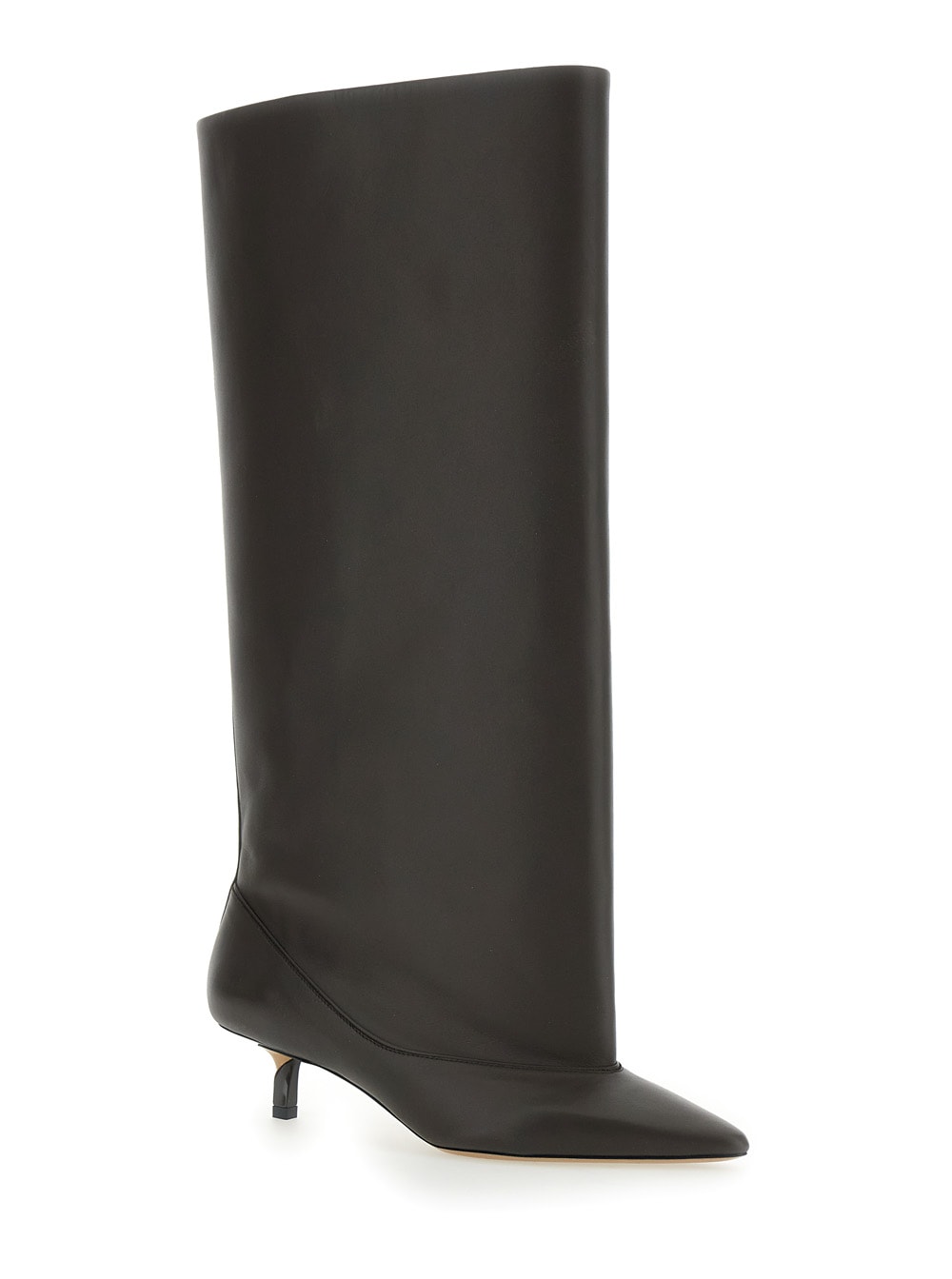 Jacquemus Les Bottes Tourni Brown Boots With Pointed Toe And Low Stiletto Heel In Leather Woman In Brown