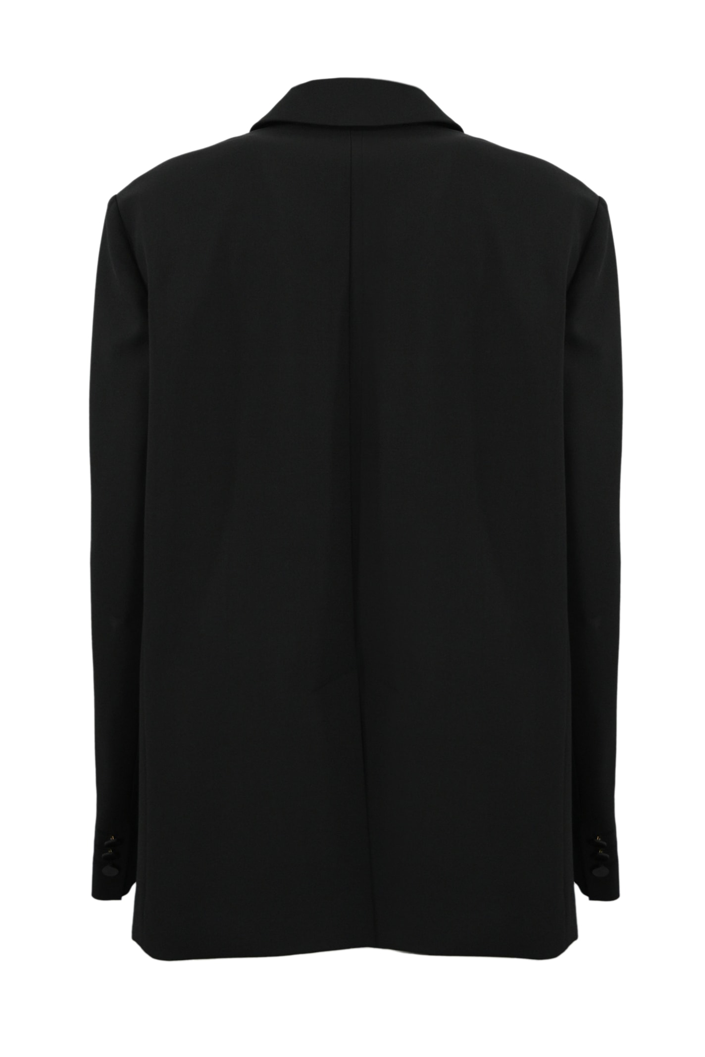 Weekend Max Mara Sava Oversized Blazer In Stretch Wool Canvas In Nero