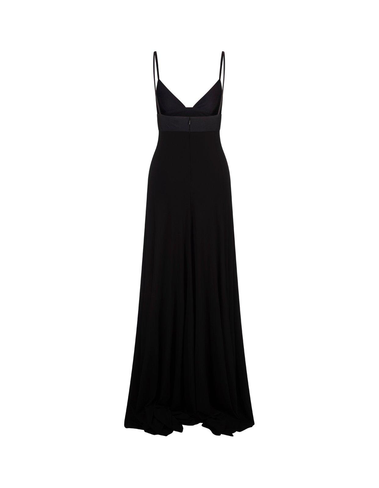 Shop Jacquemus La Robe Spallina Spaghetti-strap Evening Dress In Black