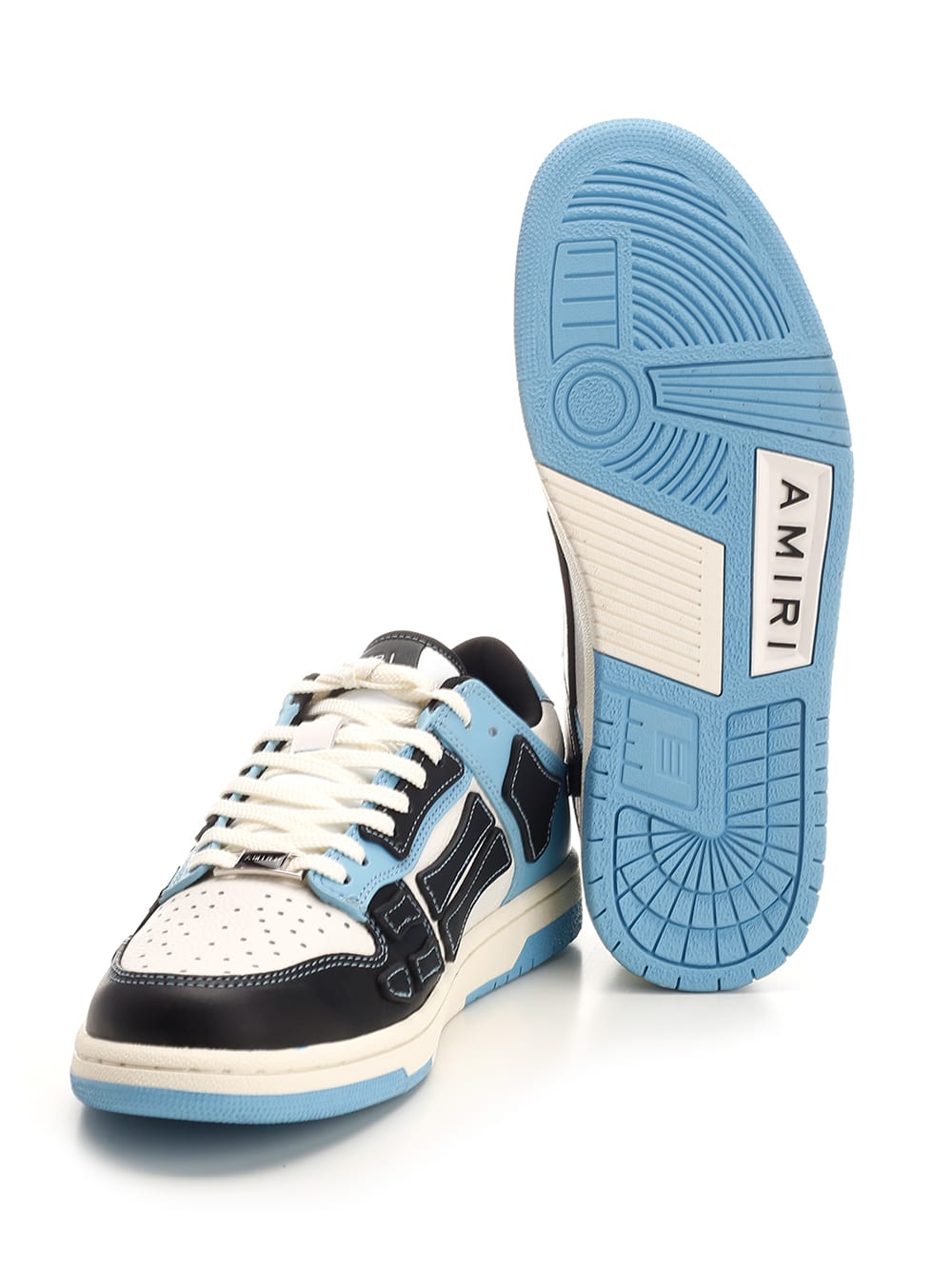 Shop Amiri Skel Sneakers In Blue/white