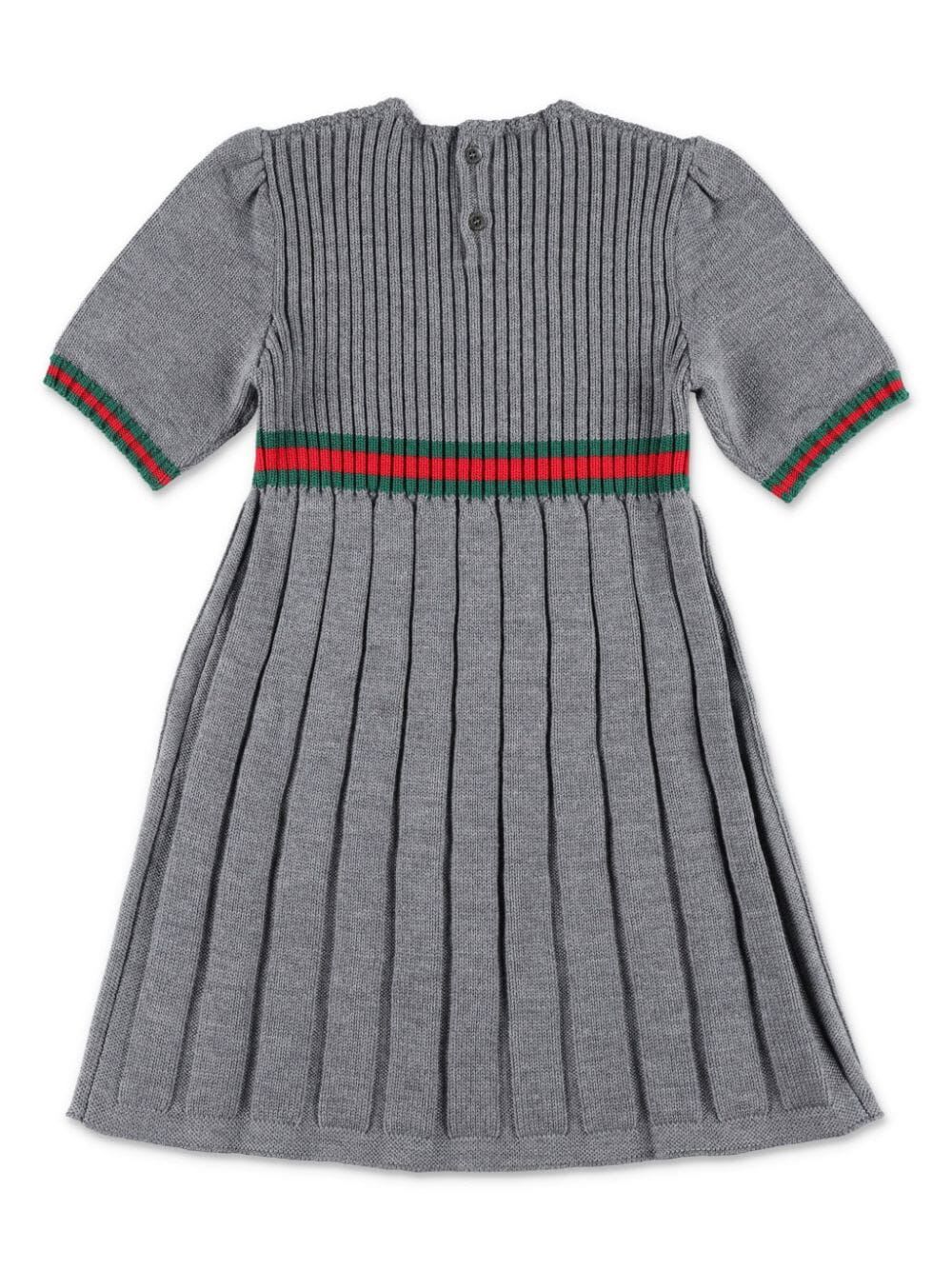 Shop Gucci J S/s Dress In Grey Green Red