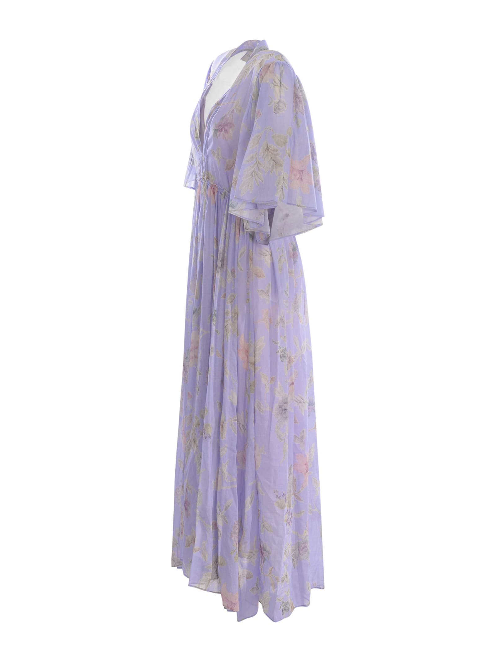 Shop Forte Forte Dress  Kiss From A Rose In Cotton And Silk Voile In Glicine