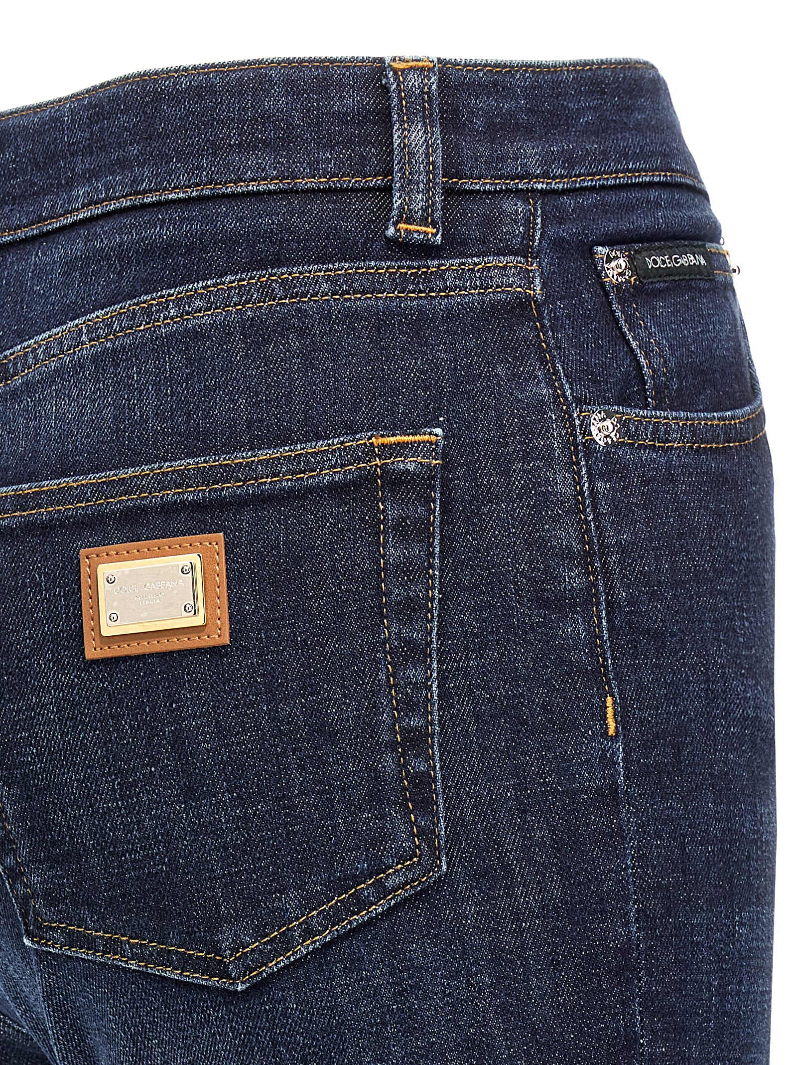 Dolce & Gabbana Slim Fit Denim Trousers With Five Pockets In Blue