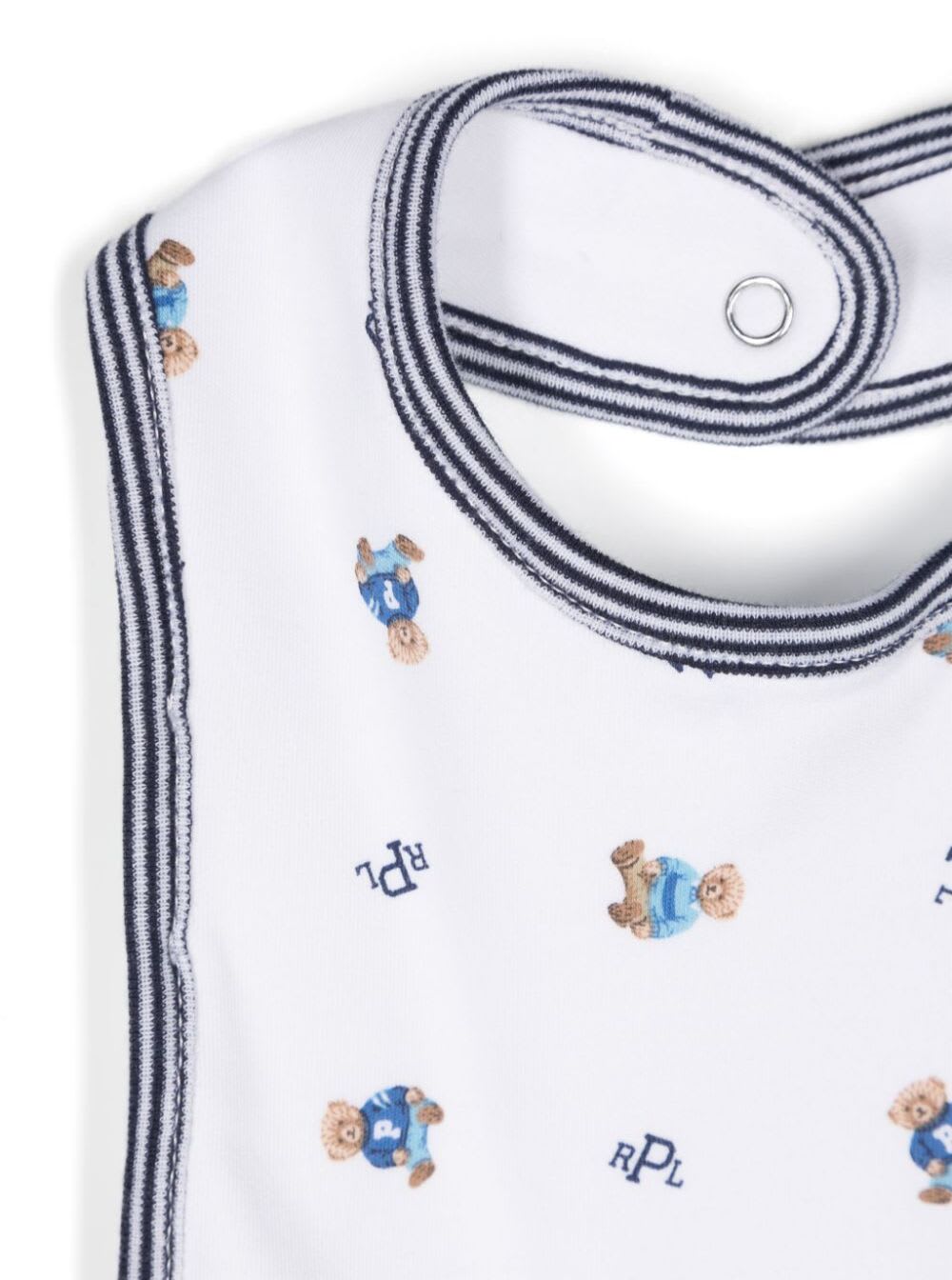 Polo Ralph Lauren Set Of White Jumpsuits With Beanie And Bib With All-over Polo Bear Print In Cotton Baby In White