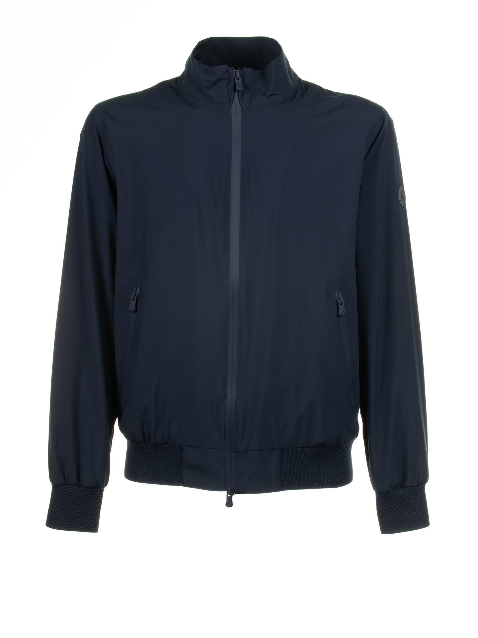 Blue Jacket With Zip And Collar