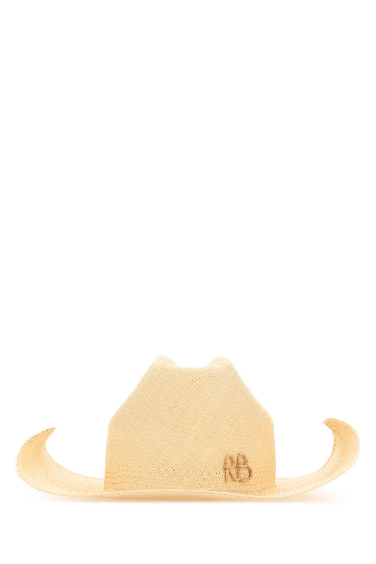 Shop Ruslan Baginskiy Beige Straw Hat In Naturalstraw