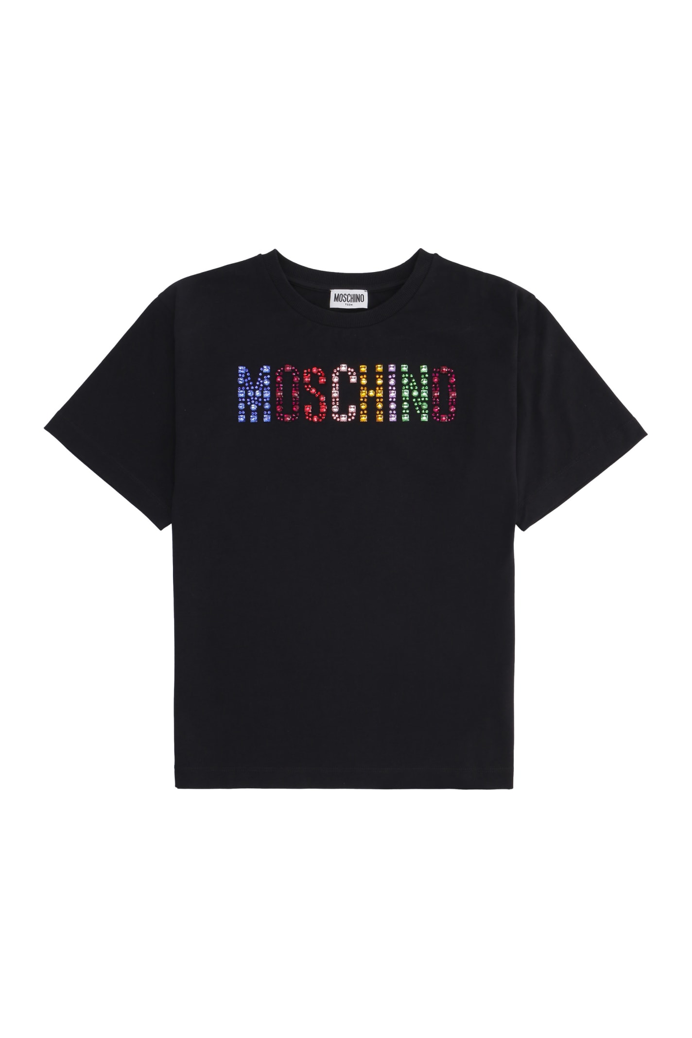 Moschino Embellished Logo Cotton T-shirt