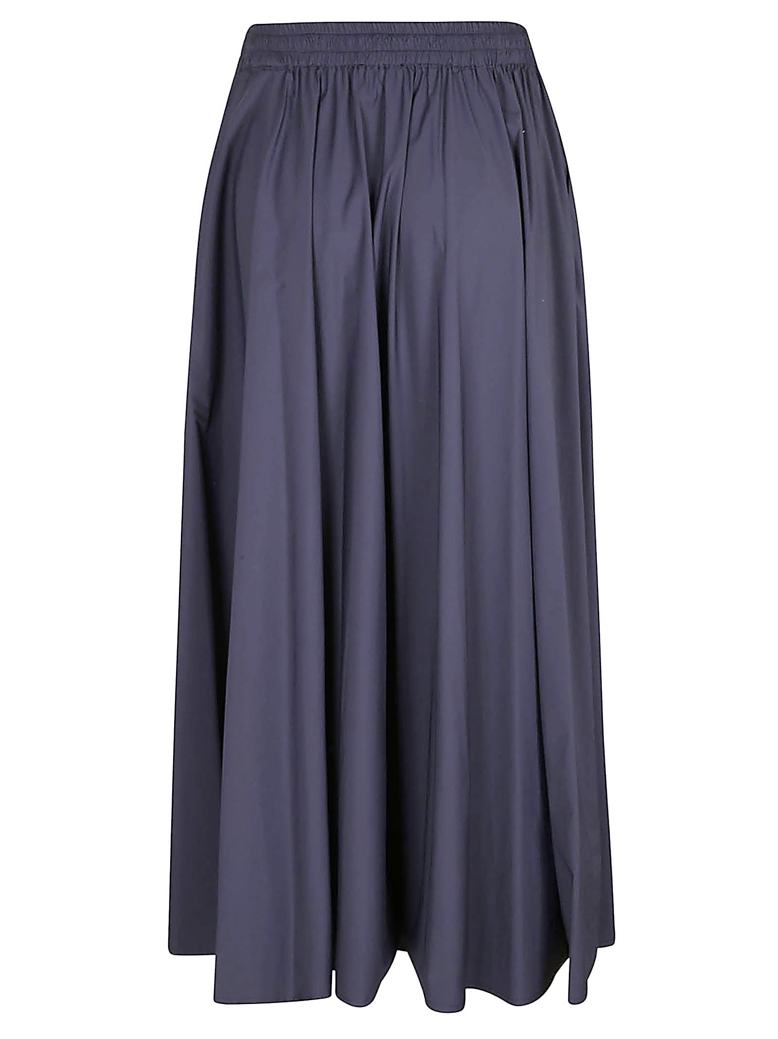 Herno Black Skirt With Elastic Drawstring Waist In Tech Fabric Stretch Woman In Blue