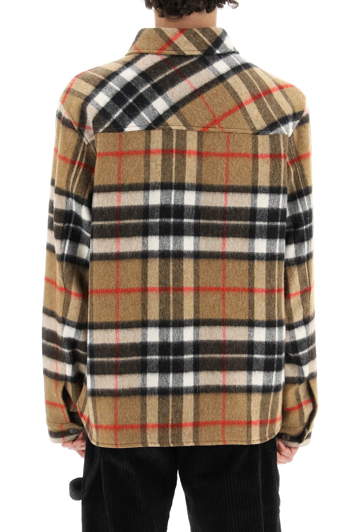 We11 Done We11done Tartan Wool Anorak Overshirt In Brown | ModeSens