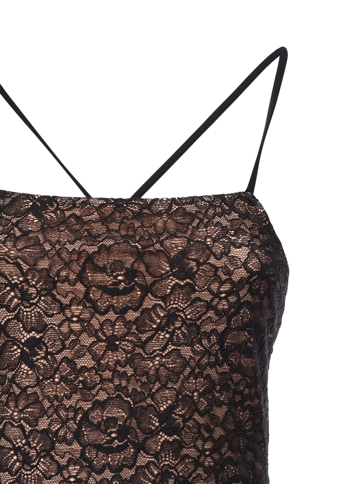 Dolce & Gabbana Lace Overlay One-piece Swimsuit In Black