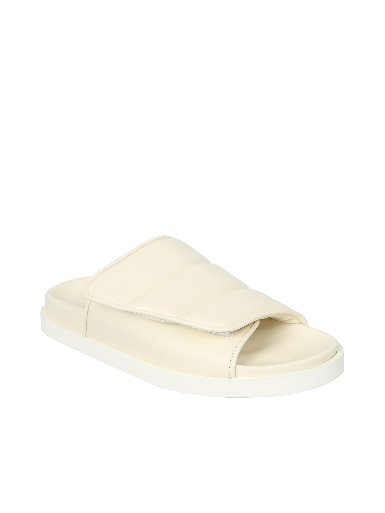 Shop Gia Borghini Slipper Puffy Sandals In Ivory