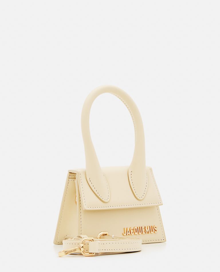 Shop Jacquemus Le Chiquito Leather Mini Bag In Ivory
