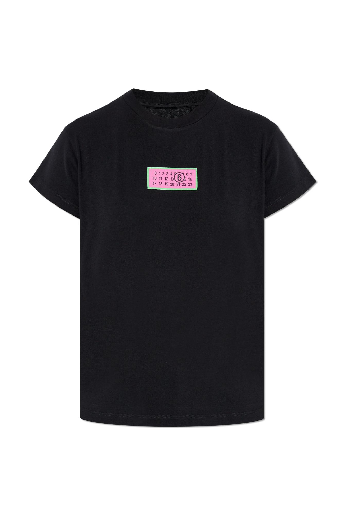 Shop Mm6 Maison Margiela T-shirt With Logo In Black