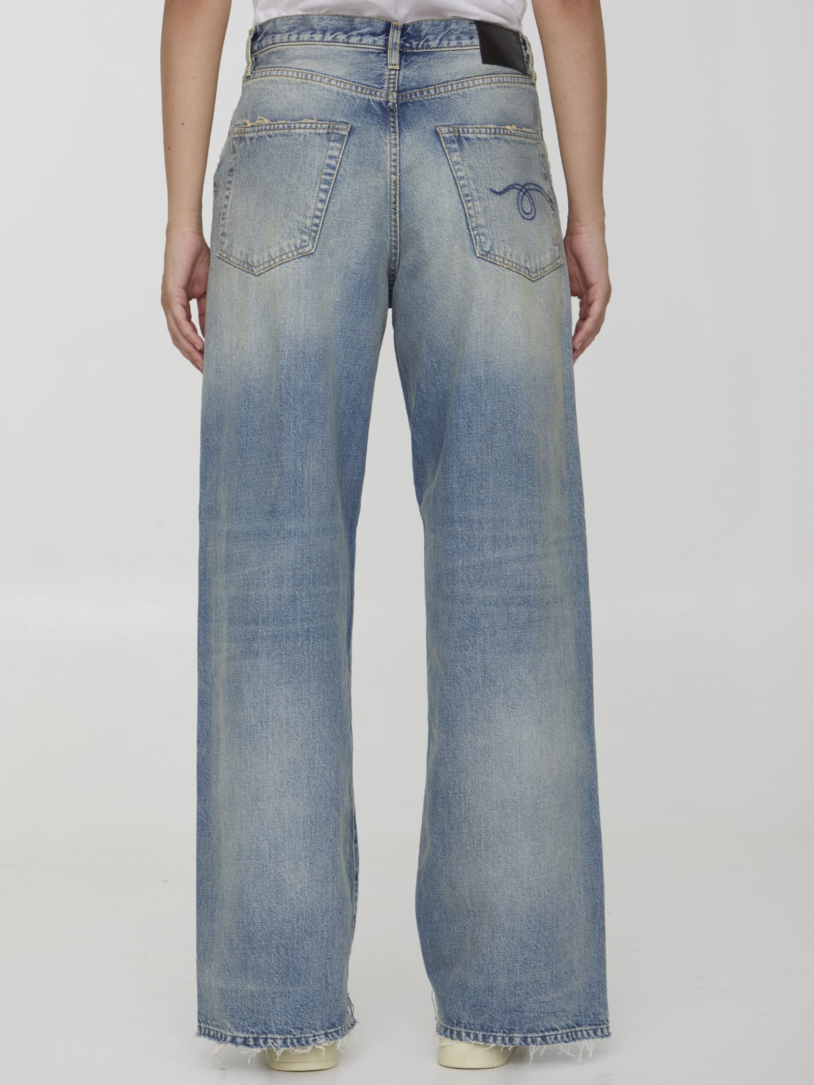 Shop R13 Darcy Loose Jeans In Blu