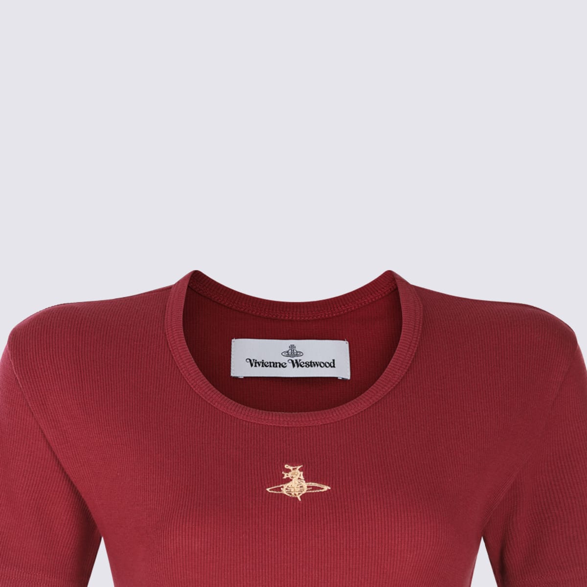 Vivienne Westwood Stylish Short Sleeve Jumpsuit With Round Neckline In Brown