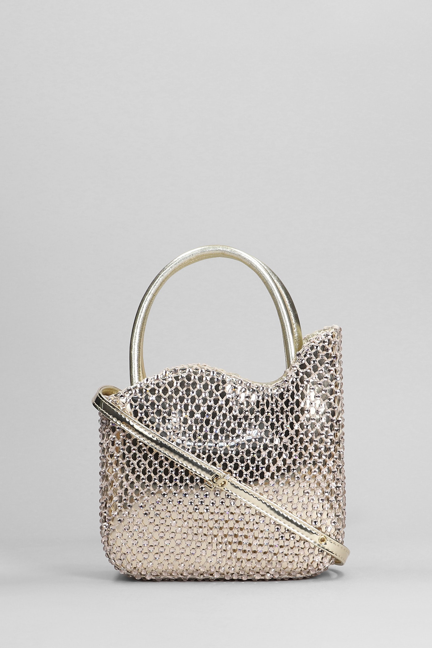 Gilda Hand Bag In Platinum Leather