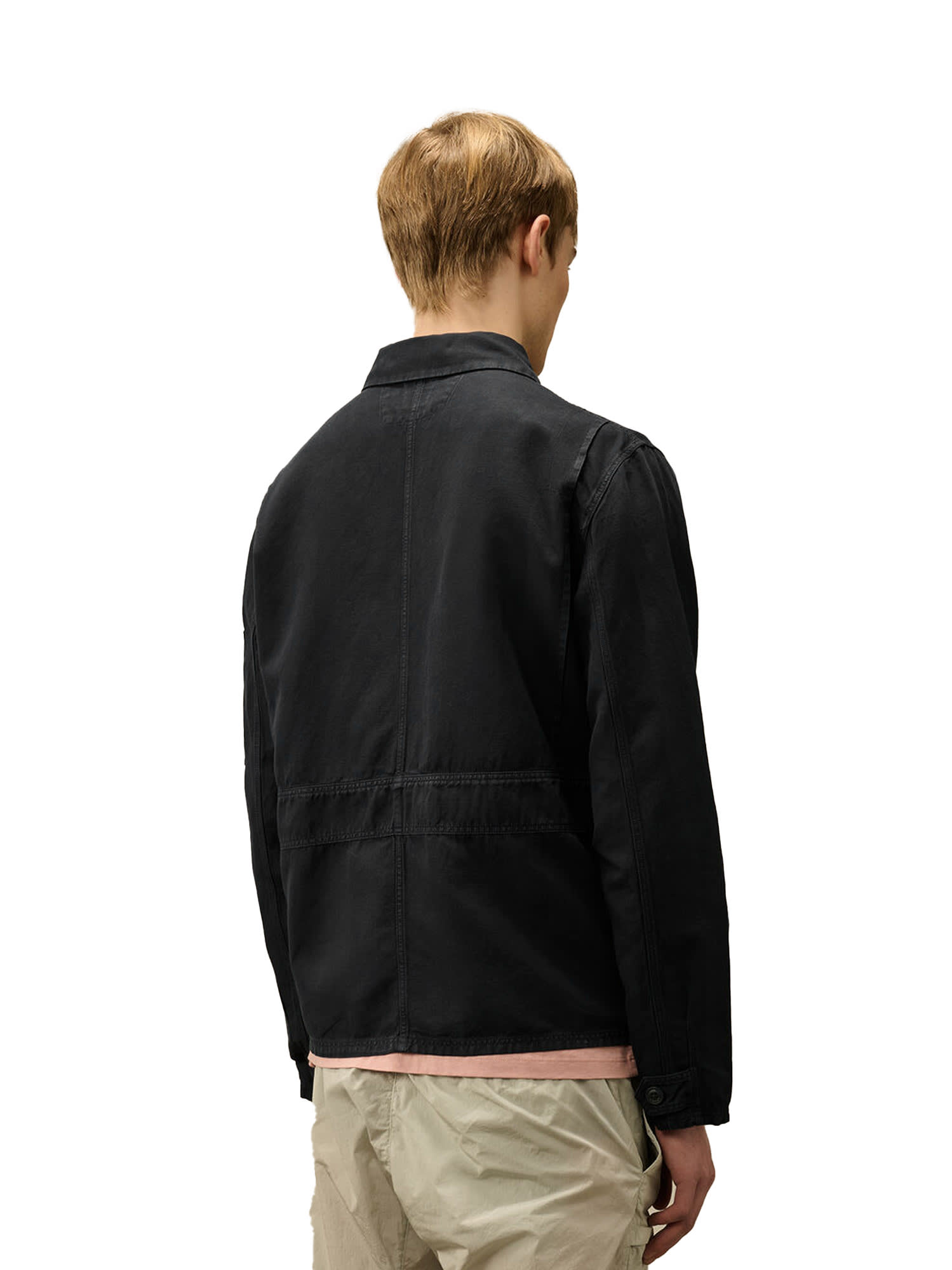 C.p. Company C.p.company Men Cotton And Linen Shirt With Zip Closure