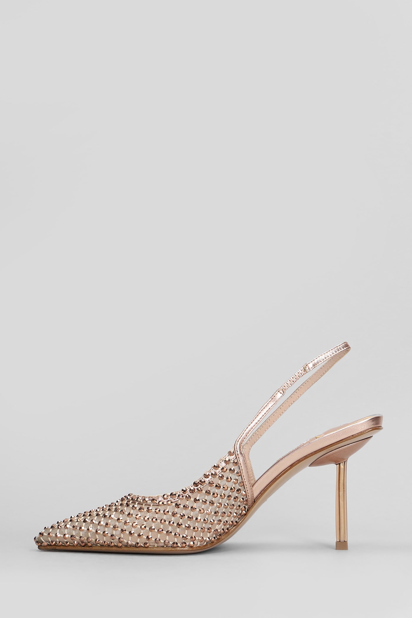 Le Silla Mesh Gilda Pumps Featuring Embellished Design In Copper