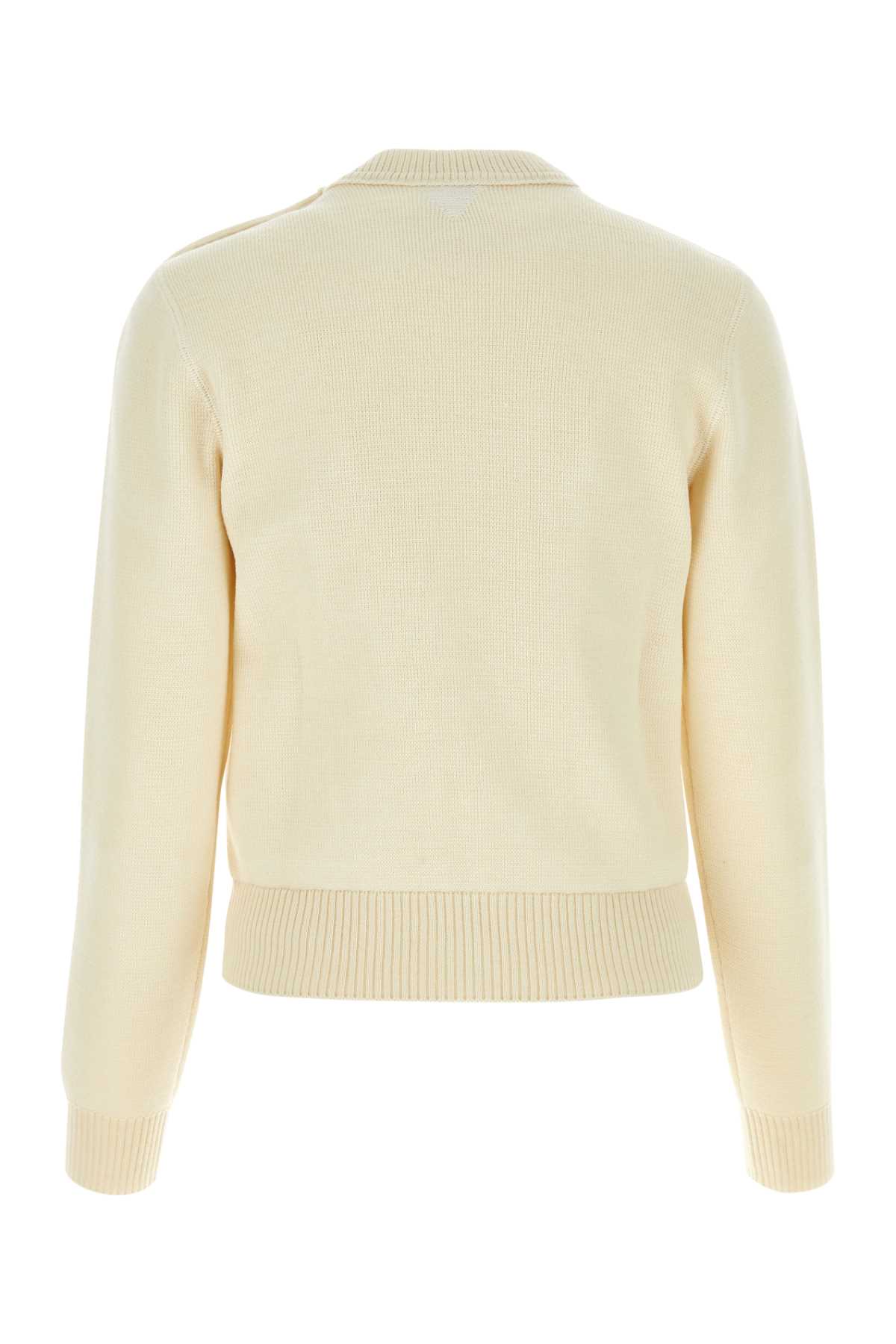 Shop Bottega Veneta Ivory Wool Sweater In Dove