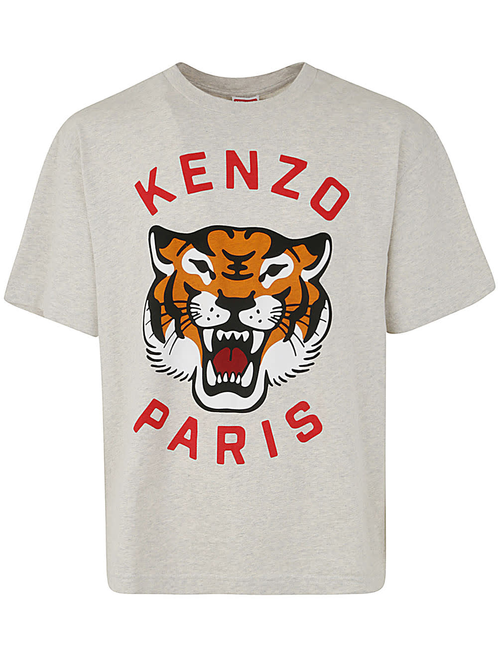Shop Kenzo Lucky Tiger Oversize T-shirt In Gris Clair